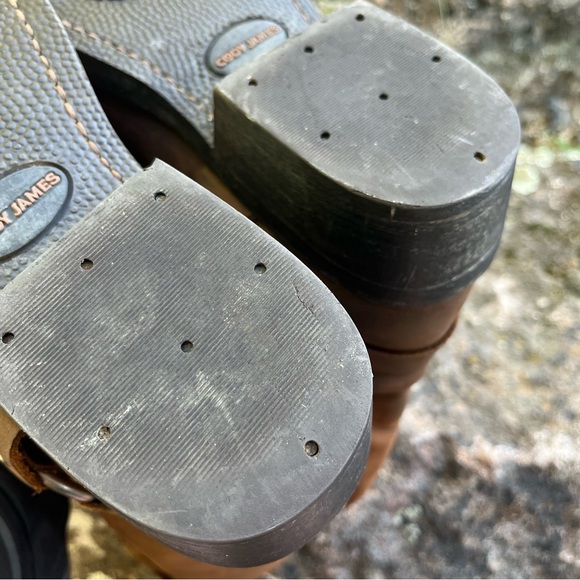 Cody James Harness Square Toe Leather Pull On Riding Cowboy Boots Brown Sz 8 - Picture 9 of 14